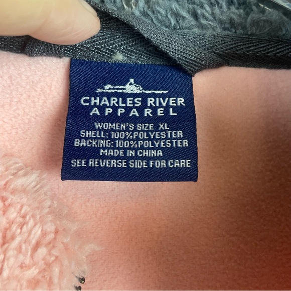 Charles River Apparel Pink Fleece Cozy Sherpa 1/4 Zip Popover Jacket SIZE XL - Picture 8 of 12